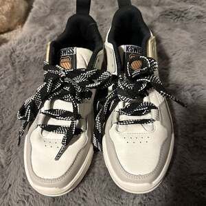 K-Swiss Women's Techna Low Leather Sneakers in White/Black/Tan